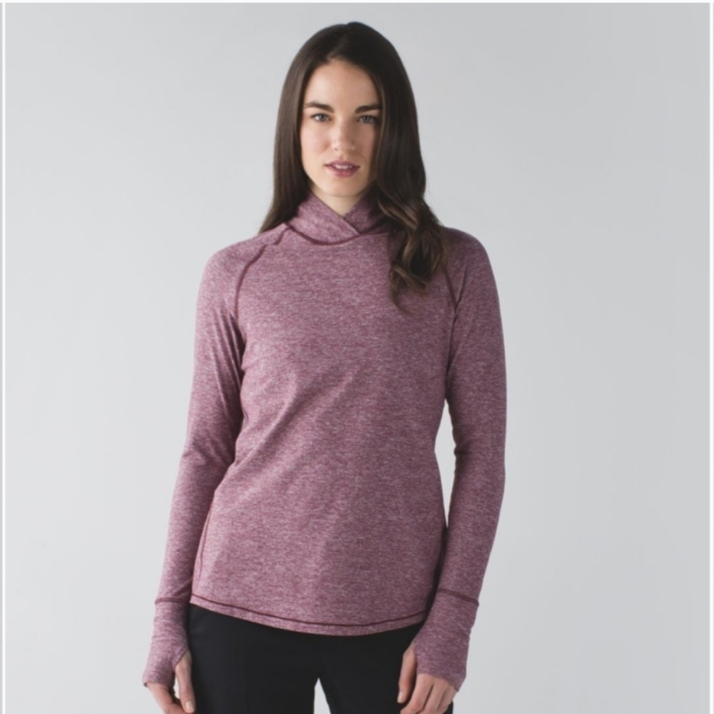 Lululemon Warm Your Core Long Sleeve Tee (Heathered Bordeaux Drama) Small EUC